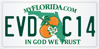 FL license plate EVDC14
