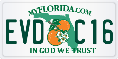 FL license plate EVDC16