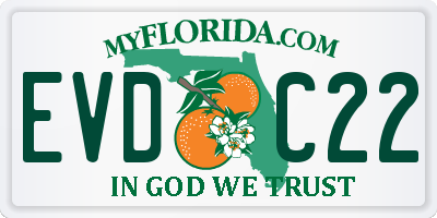 FL license plate EVDC22
