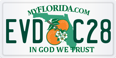 FL license plate EVDC28