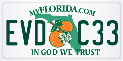 FL license plate EVDC33