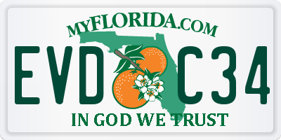 FL license plate EVDC34