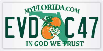 FL license plate EVDC47