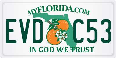 FL license plate EVDC53