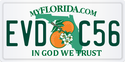 FL license plate EVDC56
