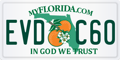 FL license plate EVDC60