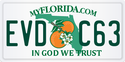 FL license plate EVDC63