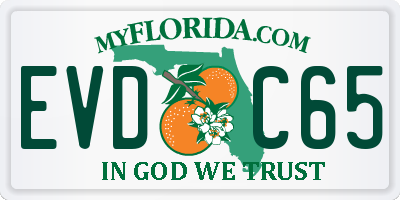 FL license plate EVDC65