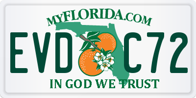 FL license plate EVDC72