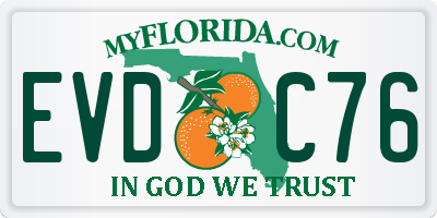 FL license plate EVDC76