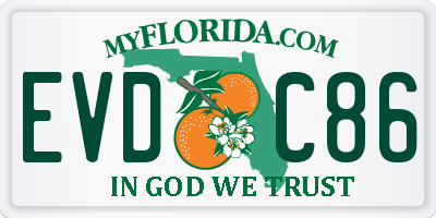 FL license plate EVDC86
