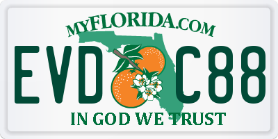 FL license plate EVDC88