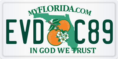 FL license plate EVDC89