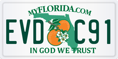 FL license plate EVDC91