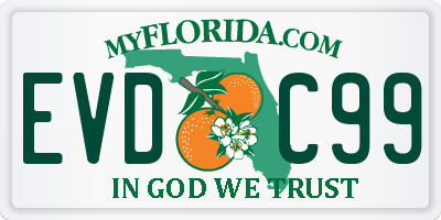 FL license plate EVDC99