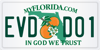 FL license plate EVDD01