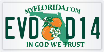 FL license plate EVDD14