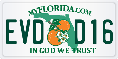 FL license plate EVDD16