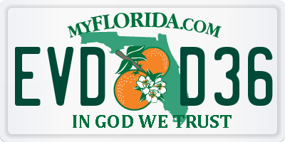 FL license plate EVDD36