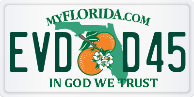 FL license plate EVDD45
