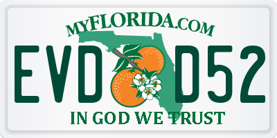 FL license plate EVDD52