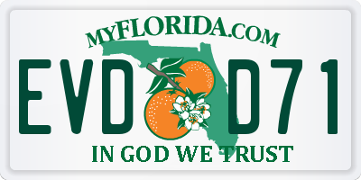 FL license plate EVDD71
