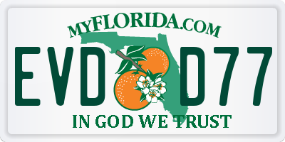 FL license plate EVDD77