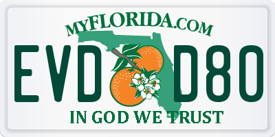 FL license plate EVDD80