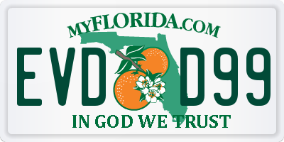 FL license plate EVDD99