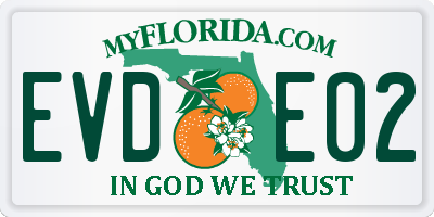 FL license plate EVDE02