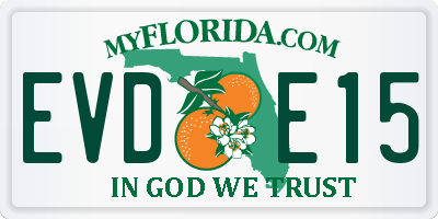 FL license plate EVDE15