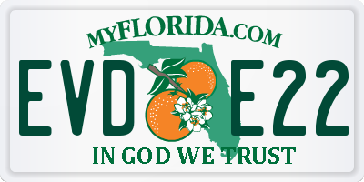 FL license plate EVDE22