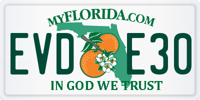 FL license plate EVDE30