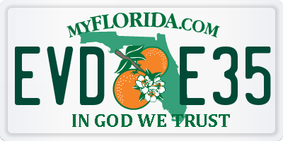 FL license plate EVDE35