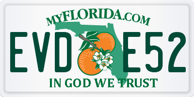 FL license plate EVDE52