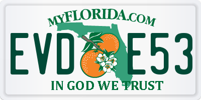 FL license plate EVDE53