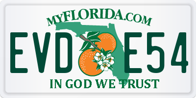 FL license plate EVDE54