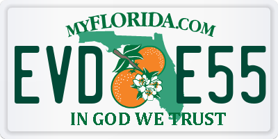FL license plate EVDE55