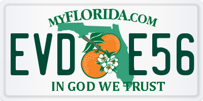 FL license plate EVDE56