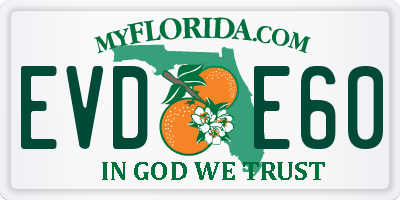 FL license plate EVDE60