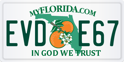 FL license plate EVDE67