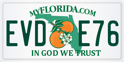 FL license plate EVDE76
