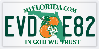 FL license plate EVDE82