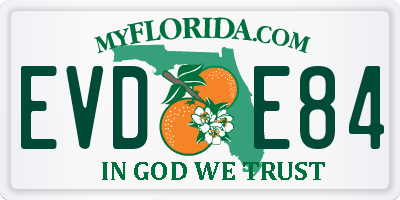 FL license plate EVDE84