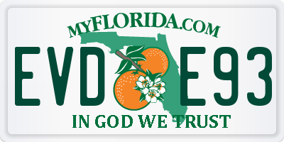 FL license plate EVDE93