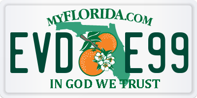 FL license plate EVDE99