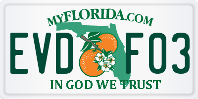 FL license plate EVDF03