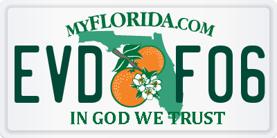FL license plate EVDF06