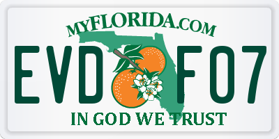FL license plate EVDF07