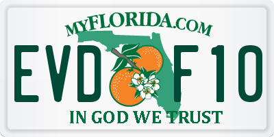 FL license plate EVDF10